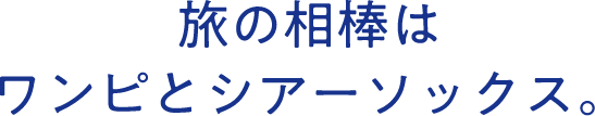 旅の相棒はワンピとシアーソックス。