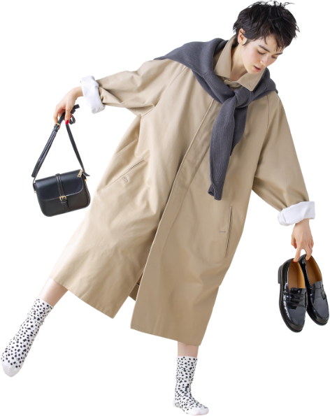 モデル女性と商品の画像