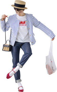 モデル女性と商品の画像