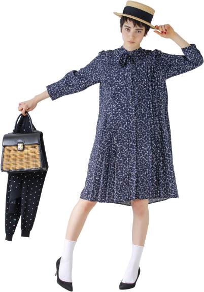 モデル女性と商品の画像