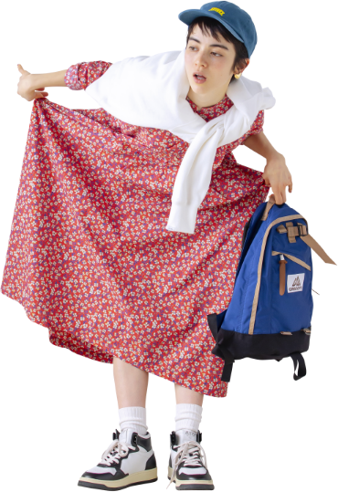 モデル女性と商品の画像
