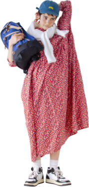 モデル女性と商品の画像