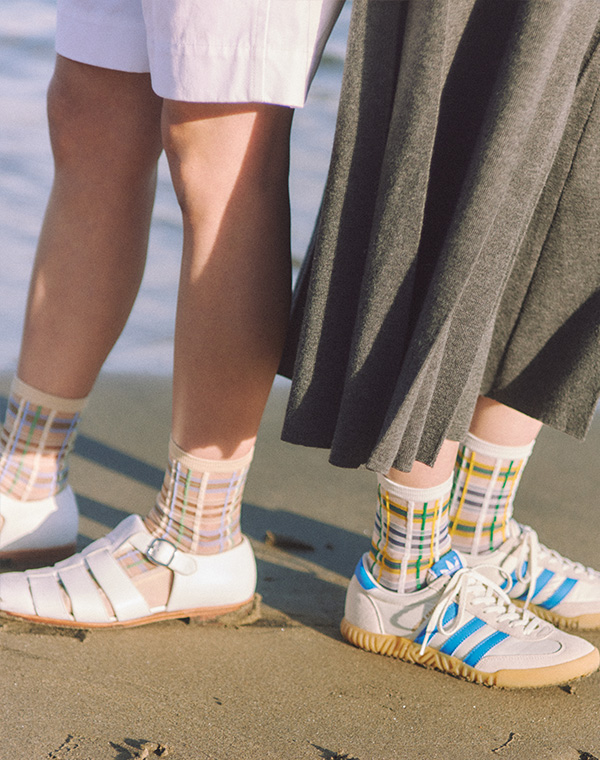 Tulle Tartan Check Crew Socks チュールチェックソックス